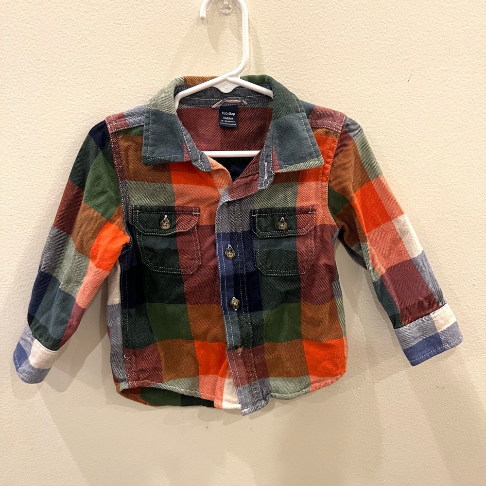 Baby GAP Multicolor Plaid Toddler Shirt